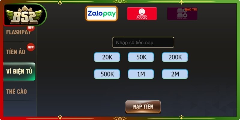 Nạp nhanh qua ví điện tử