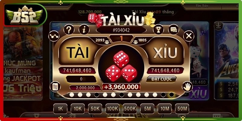 Tài xỉu B52Club được thiết kế trực quan, dễ sử dụng